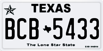 TX license plate BCB5433