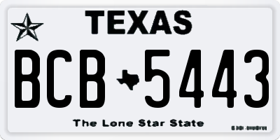 TX license plate BCB5443