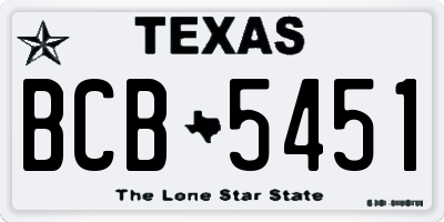 TX license plate BCB5451