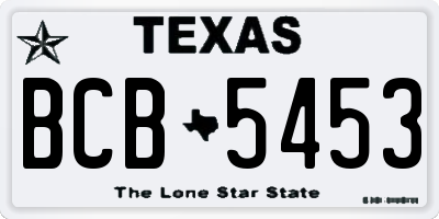 TX license plate BCB5453