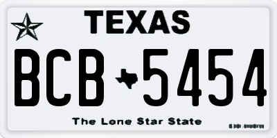 TX license plate BCB5454