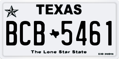 TX license plate BCB5461