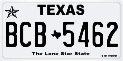 TX license plate BCB5462