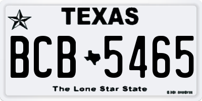 TX license plate BCB5465