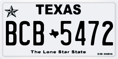 TX license plate BCB5472