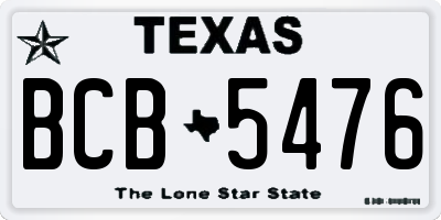 TX license plate BCB5476