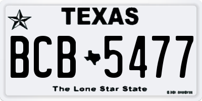 TX license plate BCB5477