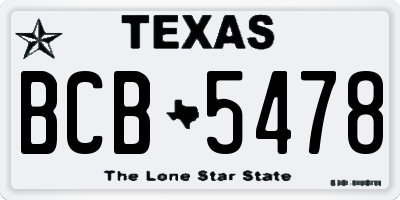 TX license plate BCB5478