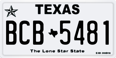 TX license plate BCB5481
