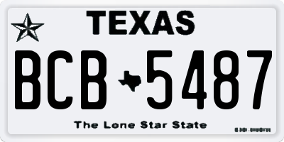 TX license plate BCB5487