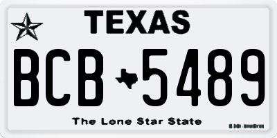 TX license plate BCB5489