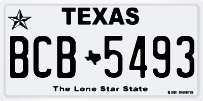 TX license plate BCB5493