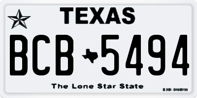 TX license plate BCB5494