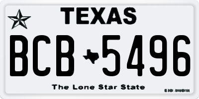 TX license plate BCB5496