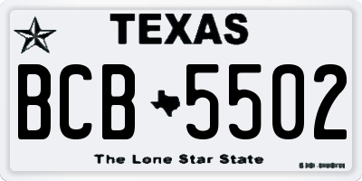 TX license plate BCB5502