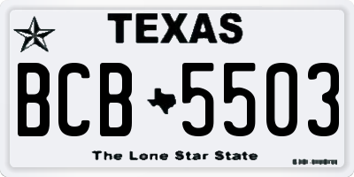 TX license plate BCB5503