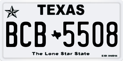 TX license plate BCB5508