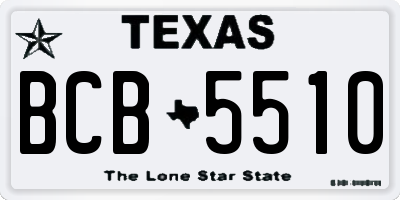 TX license plate BCB5510