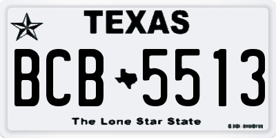 TX license plate BCB5513