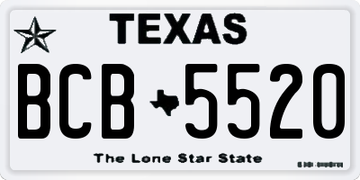 TX license plate BCB5520