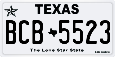 TX license plate BCB5523