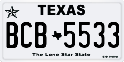 TX license plate BCB5533