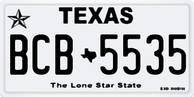 TX license plate BCB5535