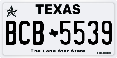 TX license plate BCB5539