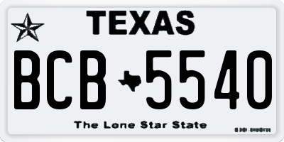 TX license plate BCB5540