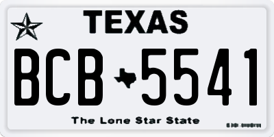 TX license plate BCB5541