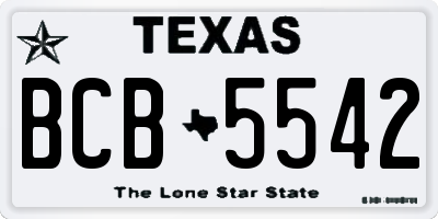 TX license plate BCB5542