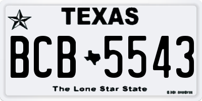 TX license plate BCB5543