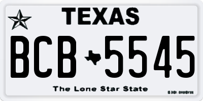 TX license plate BCB5545