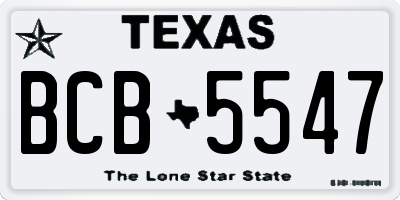 TX license plate BCB5547