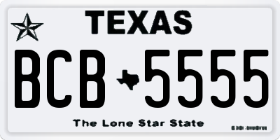 TX license plate BCB5555