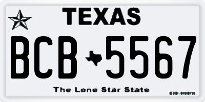TX license plate BCB5567