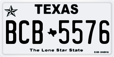 TX license plate BCB5576