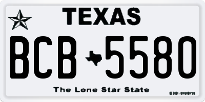 TX license plate BCB5580