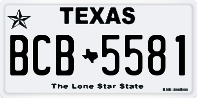 TX license plate BCB5581