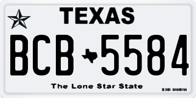 TX license plate BCB5584