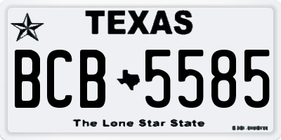 TX license plate BCB5585