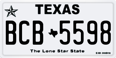 TX license plate BCB5598