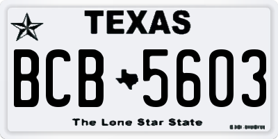 TX license plate BCB5603