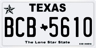 TX license plate BCB5610