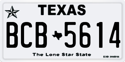 TX license plate BCB5614