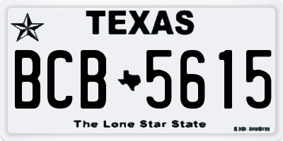 TX license plate BCB5615