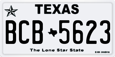 TX license plate BCB5623