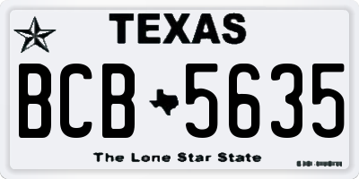TX license plate BCB5635