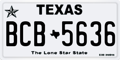 TX license plate BCB5636