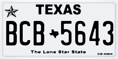 TX license plate BCB5643